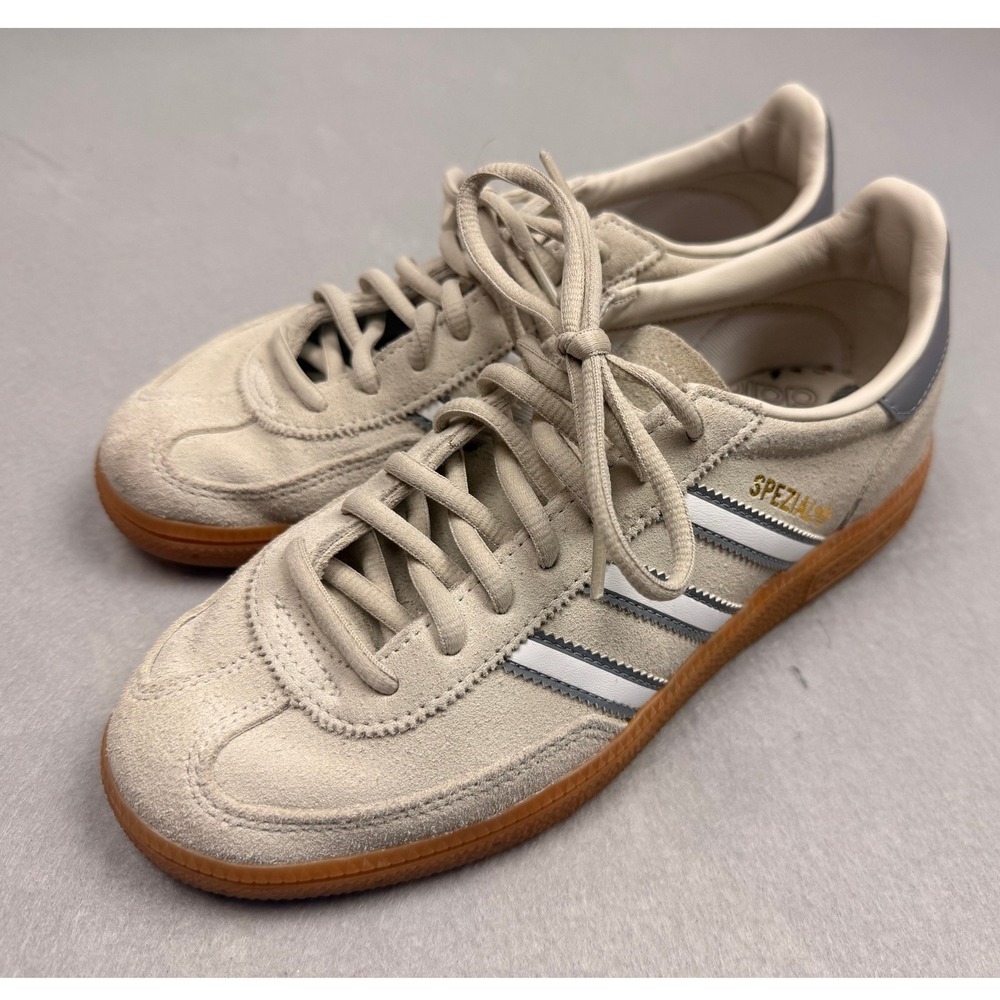 Adidas Handball Spezial Aluminum Core Black Suede Gum Sole Sneakers Wmns 6
